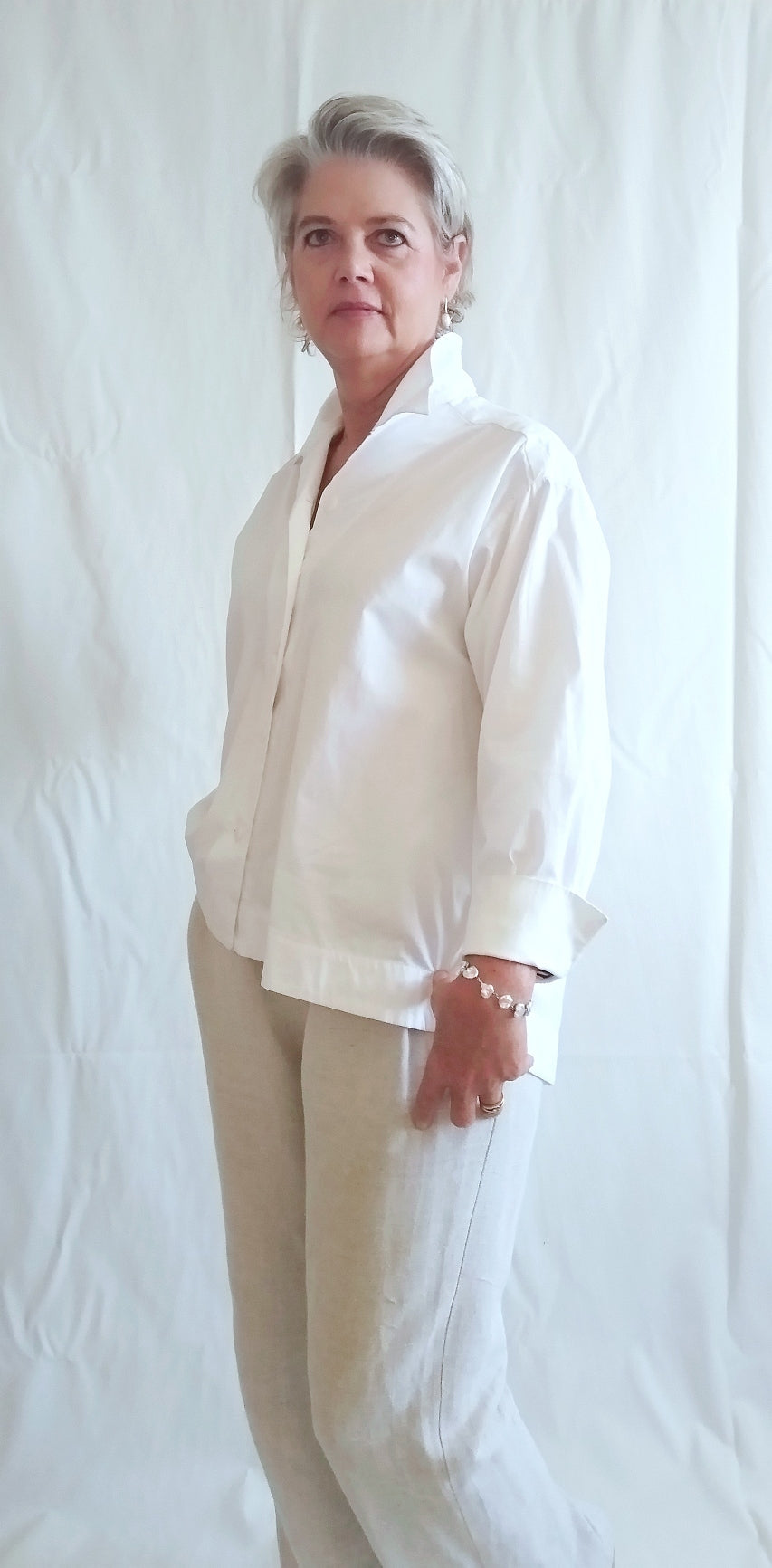 Long sleeve poplin shirt