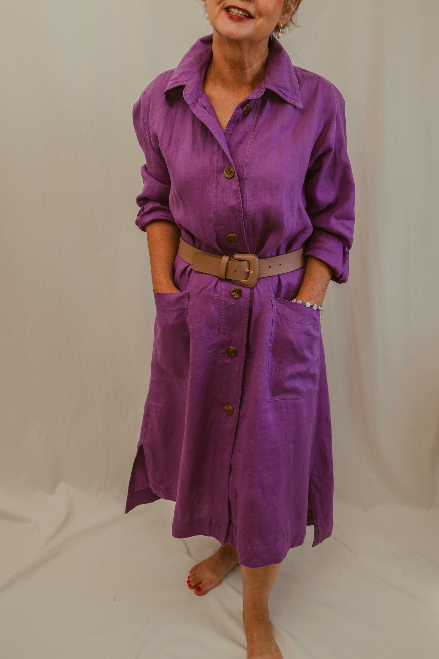 Shirt dress 3/4 sleeve - long